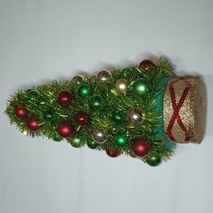 Mini Christmas Tree Metallic with Ornaments 12"